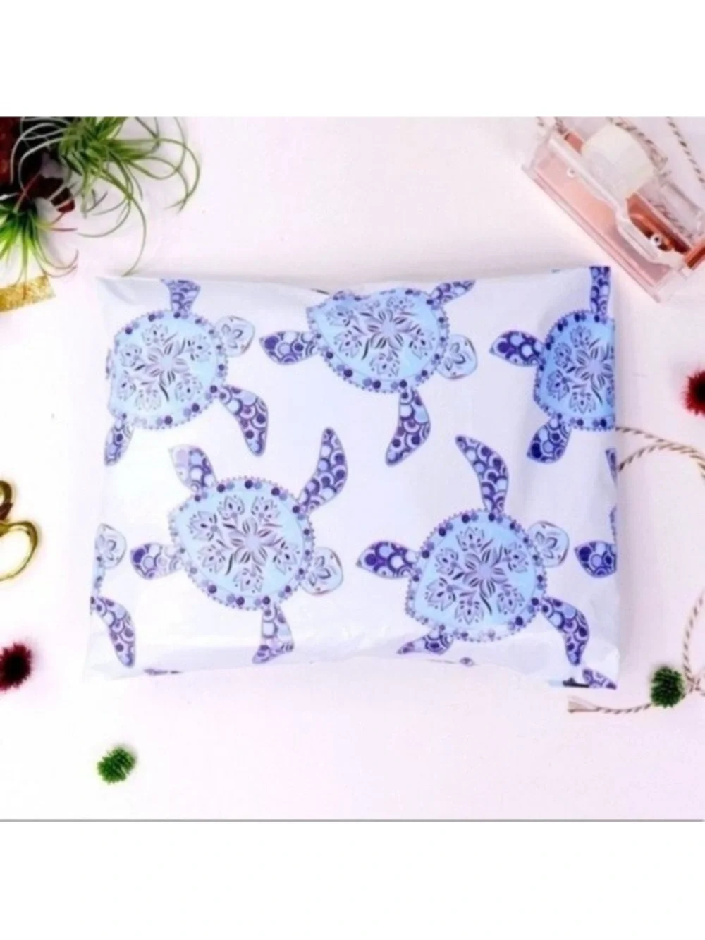 Fun Beachy Sea Turtle Poly Bags Shipping Mailers Designer Polybags 50 Pack